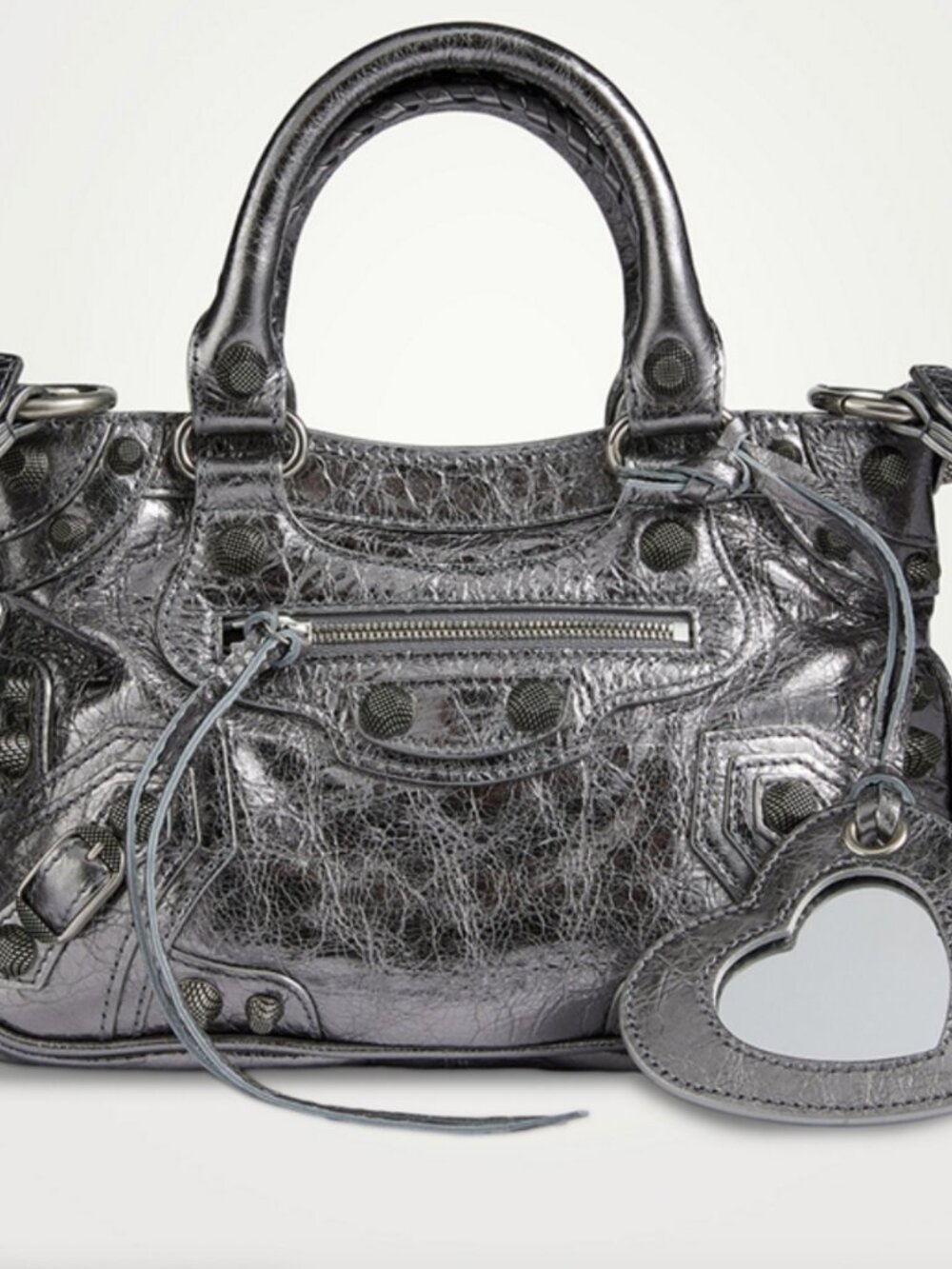 Balenciaga Mini Neo Cagole Tote in Metallic Leather.